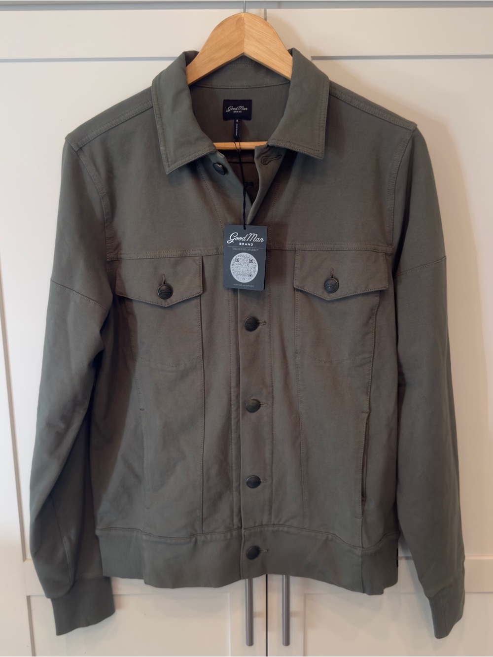 NWT Good Man Brand Olive Green Flex Pro Trucker Jacket Small